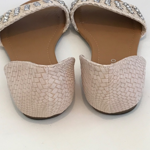 ANDIAMO Sandals Slip On Flats Rhinestone Cream Acaine Women’s Size 7 - Picture 6 of 15